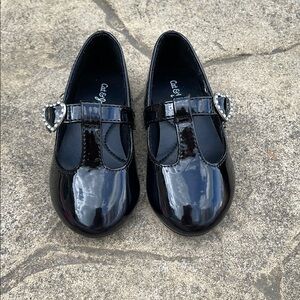 ❗️SOLD❗️Cat&Jack Toddler 6~ Shiny Leather T Strap Ballet Flats, Black